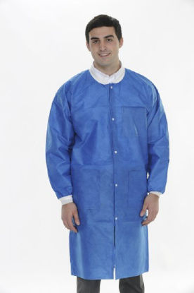 Picture of Lab Coat ValuMax® Extra-Safe™ Royal Blue Large Knee Length Limited Reuse3660RYL