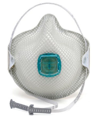 Picture of Particulate Respirator Mask Moldex® Industrial N100 with Valve Cup Elastic Strap Medium / Large White NonSterile Not Rated2730N100