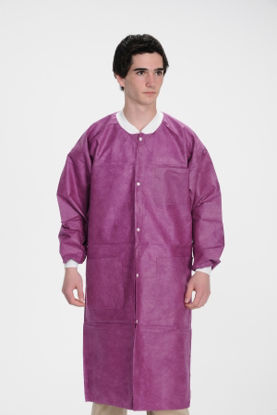 Picture of Lab Coat ValuMax® Extra-Safe™ Cranberry Medium Knee Length Limited Reuse3660CYM