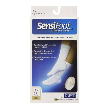 Picture of Diabetic Compression Socks JOBST® Sensifoot™ Crew Large White Closed Toe110838