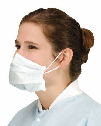 Picture of Surgical Mask Critical Cover® PFL® Pleated Earloops One Size Fits Most Blue NonSterile ASTM Level 3615