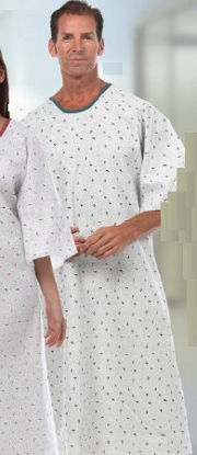Picture of Patient Exam Gown Medium / Large Light Blue Reusable744 L