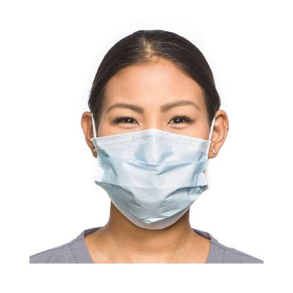 Picture of Procedure Mask FluidShield Pleated Earloops One Size Fits Most Blue NonSterile ASTM Level 262115
