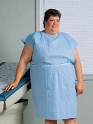 Picture of Patient Exam Gown TIDI® Ultimate X-Large Light Blue Disposable980838