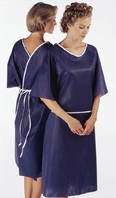 Picture of Patient Exam Gown One Size Fits Most Dark Blue Disposable45418-CLU