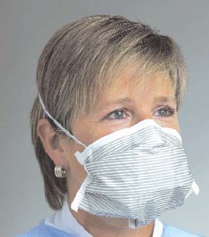 Picture of Laser Surgery Mask Critical Cover® PFL® Pleated Elastic Strap One Size Fits Most Silver Stripe NonSterile ASTM Level 2638