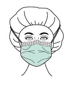 Picture of Surgical Mask Comfort-Plus™ Pleated Tie Closure One Size Fits Most Green Diamond NonSterile Not Rated65 3122