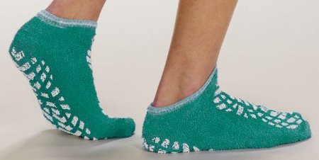 Picture of Slipper Socks Terry Treads® Small Green Ankle High46012-PED