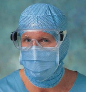 Picture of Surgical Mask Barrier® Standard Pleated Tie Closure One Size Fits Most Blue NonSterile Not Rated42301