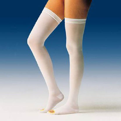 Picture of Anti-embolism Stocking JOBST® Anti-Em/GPT™ Thigh High 2X-Large / Regular White Open Toe55989605