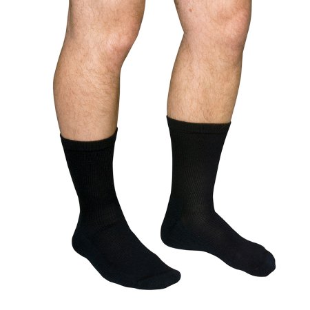 Picture of Diabetic Socks QCS Crew Large Black Closed ToeMCO1680 BLA LG