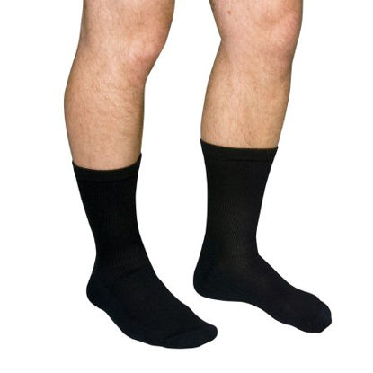 Picture of Diabetic Socks QCS Crew Large Black Closed ToeMCO1680 BLA LG
