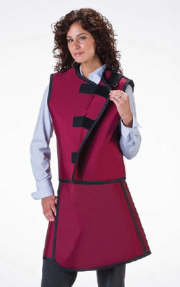 Picture of X-Ray Apron with Thyroid Collar Navy Blue Wraparound Style Medium66082-22