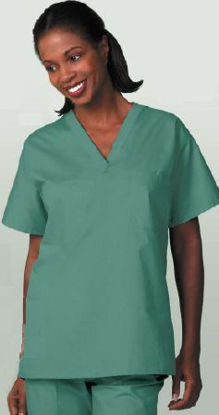 Picture of Scrub Shirt 3X-Large Ceil Blue 2 Pockets Short Set-In Sleeve Unisex6796-3XL