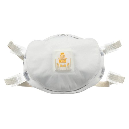 Picture of Particulate Respirator Mask 3M™ Industrial N100 with Valve Cup Elastic Strap One Size Fits Most White NonSterile Not RatedMMM 8233 / 908233