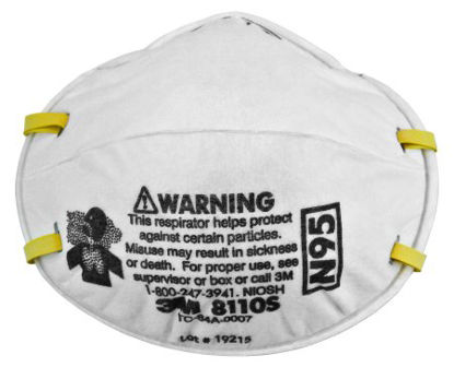 Picture of Particulate Respirator Mask 3M™ Industrial N95 Cup Elastic Strap Small White NonSterile Not Rated8110S
