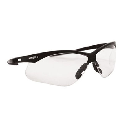 Picture of Safety Glasses Jackson Safety® Nemesis Wraparound Clear Tint Polycarbonate Lens Black Frame Over Ear One Size Fits Most25676