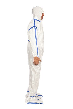 Picture of Cleanroom Coverall with Hood and Boot Covers Regular White Disposable SterileTCBACV54ST-R