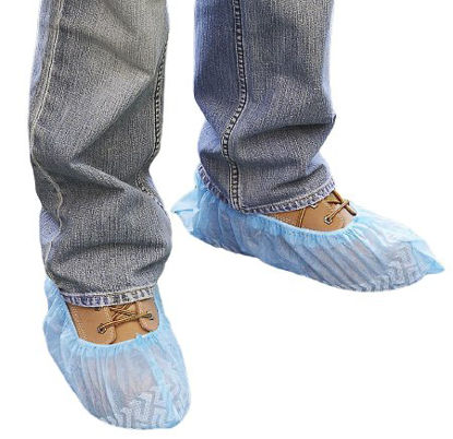Picture of Non-medical Shoe Cover Bootie Butler™ One Size Fits Most Shoe High Nonskid Sole Blue NonSterileS-16129