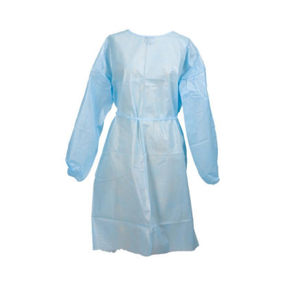Picture of Protective Procedure Gown McKesson One Size Fits Most Blue NonSterile Disposable44451100