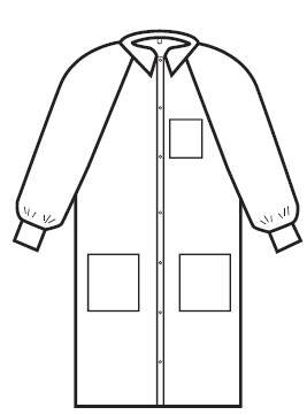 Picture of Lab Coat Precept® Blue Small Knee Length Disposable1249S