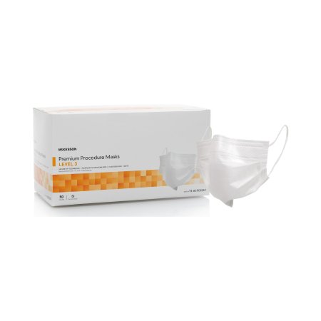 Picture of Procedure Mask McKesson Pleated Earloops One Size Fits Most White NonSterile ASTM Level 373-GCFCXSSF