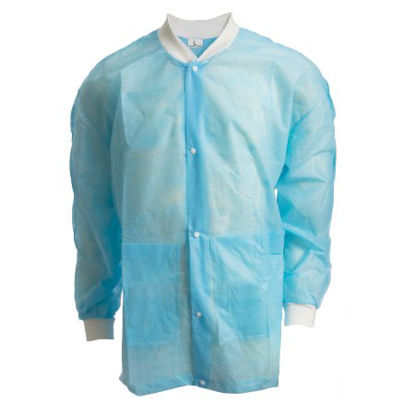 Picture of Lab Jacket PRETECT™ Blue Large Hip Length Disposable33-160