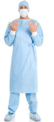 Picture of Non-Reinforced Surgical Gown with Towel Evolution 4 Large Blue Sterile Disposable95011
