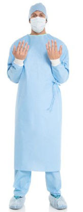 Picture of Fabric-Reinforced Surgical Gown with Towel ULTRA 2X-Large Blue Sterile ASTM D4966 Disposable95231