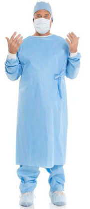 Picture of Non-Reinforced Surgical Gown Evolution 4 X-Large Blue NonSterile Disposable79980