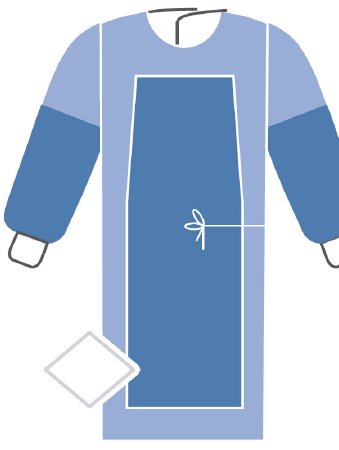 Picture of Film-Reinforced Surgical Gown with Towel ComfortGuard® X-Large Blue Sterile AAMI Level 3 DisposableI90-1230-S1
