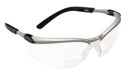 Picture of Safety Glasses with Readers 3M™ BX™ Antifog Coating Clear Tint Polycarbonate Lens Silver / Black Frame Over Ear One Size Fits Most11375-00000-20