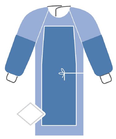 Picture of Film-Reinforced Surgical Gown with Towel ComfortGuard® Large Blue Sterile AAMI Level 3 DisposableI91-1220-S1
