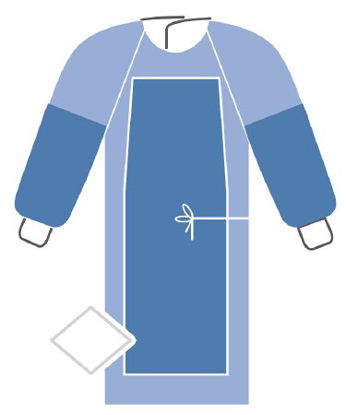 Picture of Film-Reinforced Surgical Gown with Towel ComfortGuard® Large Blue Sterile AAMI Level 3 DisposableI91-1220-S1