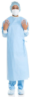 Picture of Non-Reinforced Surgical Gown ULTRA 2X-Large Blue NonSterile AAMI Level 3 Disposable71331