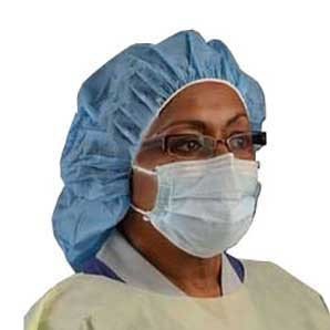 Picture of Procedure Mask with Eye Shield Insta-Gard® Pleated Earloops One Size Fits Most Blue NonSterile ASTM Level 1AT7511-WE