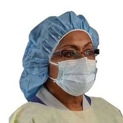 Picture of Procedure Mask with Eye Shield Insta-Gard® Pleated Earloops One Size Fits Most Blue NonSterile ASTM Level 1AT7511-WE