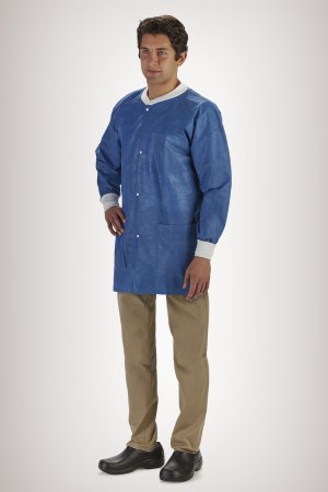 Picture of Lab Jacket LabMates® Blue Large Hip Length Disposable85190