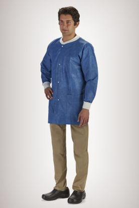 Picture of Lab Jacket LabMates® Blue Large Hip Length Disposable85190