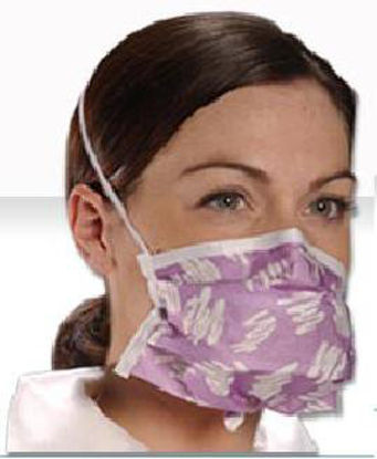 Picture of Surgical Mask Critical Cover® PFL® Pleated Elastic Strap One Size Fits Most Blue NonSterile ASTM Level 3608