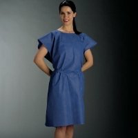 Picture of Patient Exam Gown AmpleWear® 2X-Large Blue Disposable50756