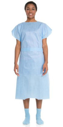 Picture of Patient Exam Gown One Size Fits Most Blue Disposable69766