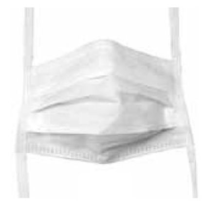 Picture of Surgical Mask Sensitive Skin Anti-fog Foam Pleated Tie Closure One Size Fits Most White NonSterile ASTM Level 115216