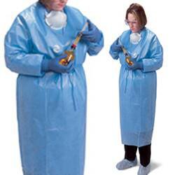 Picture of Chemotherapy Procedure Gown ChemoPlus™ Large Blue NonSterile ASTM F739-12 DisposableCT5503