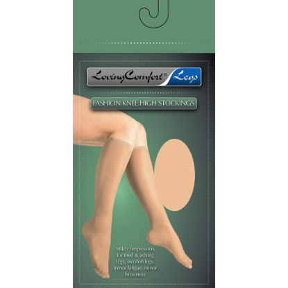 Picture of Compression Stocking Loving Comfort® Knee High Small Beige Closed Toe1648 BEI SM