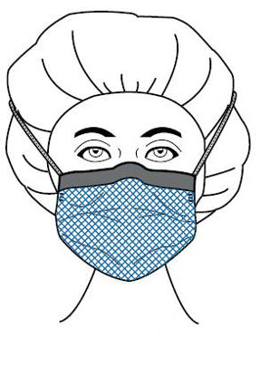Picture of Surgical Mask DualGard™ Pleated Tie Closure One Size Fits Most Blue Diamond NonSterile ASTM Level 365 3312