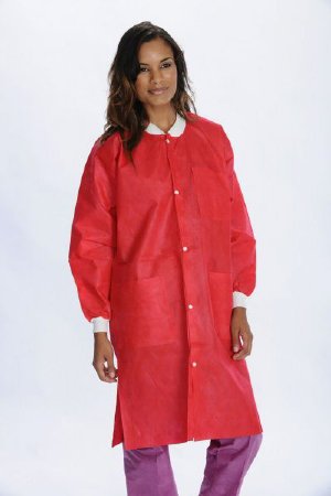 Picture of Lab Coat ValuMax® Extra-Safe™ Red X-Large Knee Length Limited Reuse3660RDXL