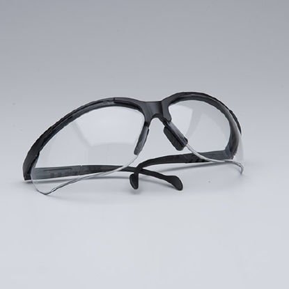 Picture of Safety Glasses Venture II™ Adjustable Temple Clear Tint Polycarbonate Lens Black Frame Over Ear One Size Fits MostSB1810S