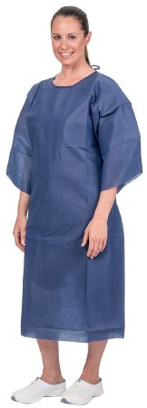 Picture of Patient Exam Gown One Size Fits Most Blue Disposable0456P