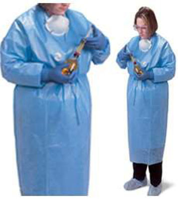 Picture of Chemotherapy Procedure Gown ChemoPlus™ Medium Blue NonSterile ASTM F739-12 DisposableDP5003G